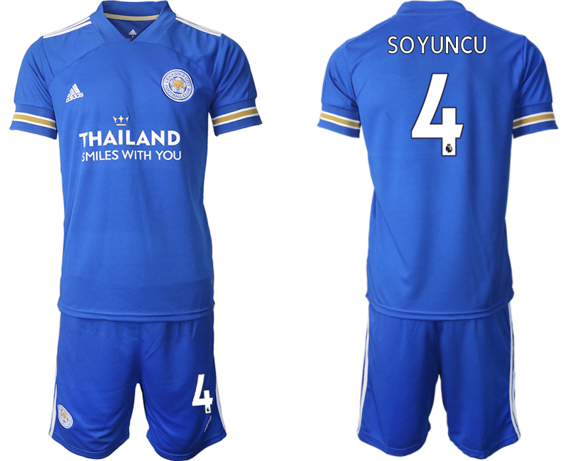 Men 2020-2021 club Leicester City home #4 blue Soccer Jerseys